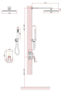 Душевая система DQ Bayern.Liszt DA1515701A04 хром